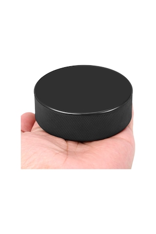 Vkemall 2 Adet Lastik Hokey Topu - 7.5x2.5cm Boyutlu, 163g Ağırlıklı Oyun Malzemesi Siyah