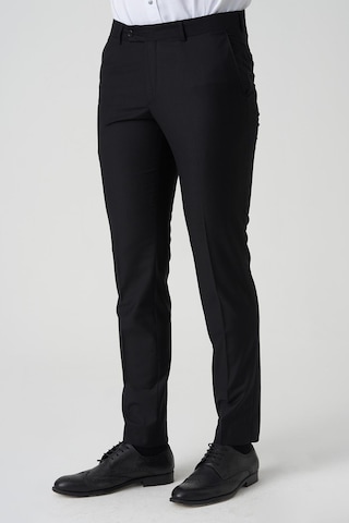 White Stone Amadora P1029 Slim Fit Düz Kumaş Pantolon Siyah Siyah