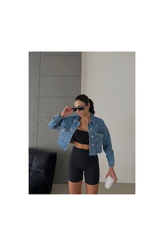 Zdnjeans Kadın Açık Mavi Denim Crop Kot Ceket