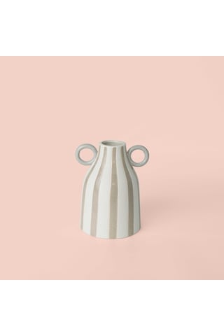 Linens Minella 14x13x18,5 Cm Vazo Beyaz Gri Çok Renkli