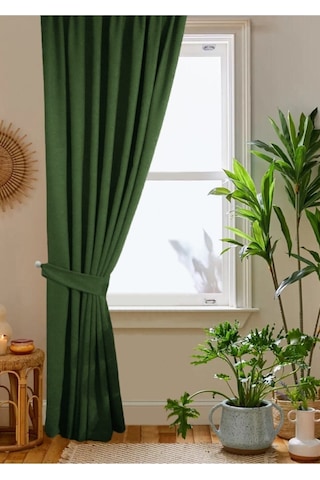 Home Color Home Çimen Yeşili Petek Kadife Dokulu Fon Perde Düz Dikişli Ekstrafor Büzgü 1.sınıf Kalite Diğer