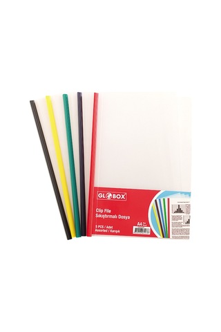Sıkıştırmalı Dosya 5 Li Set Karışık Renk sırtlık+cilt Kapağı