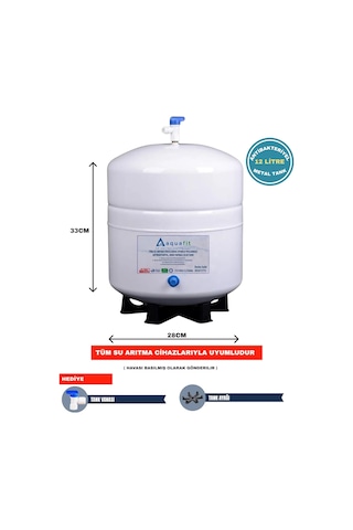Su Arıtma Cihazı 12 Lt. Aquafit Paslanmaz Metal Cihaz - Tank Vanası Ve Tank Ayağı li Diğer