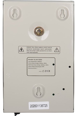 Powermaster Slım-1000 Otomatik 1000va Kombi Voltaj Regülatörü İngiliz Fişli Ve Evrensel Çoklu Soketli