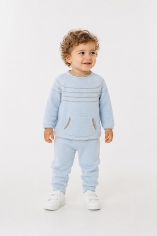 Babyhola Erkek Çocuk Kanguru Cepli Kışlık Triko Takım Mavi
