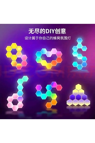 Zoko Led Altıgen 10 Parça Sese Duyatlı Duvar Led Dekor Beyaz