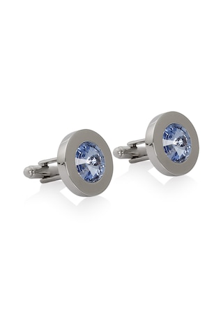 Zekupp Kol Düğmesi Kravat İğne Seti -  Buz Mavisi