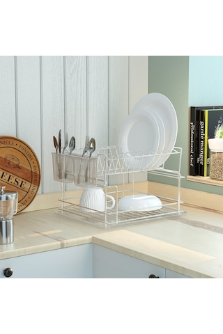 Teknotel İki Katlı Modüler Tabaklık Bulaşıklık Krom Kb010