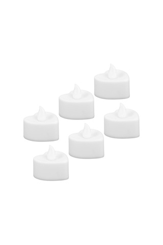 Lemestar 6 Adet Kalp Şeklinde Imitasyon Mum Aydınlatması, Evlilik Ve Tatiller İçin Islak Beyaz Işık, Dekoratif Ambiyans Lambaları Pil Dahil Değil Diğer