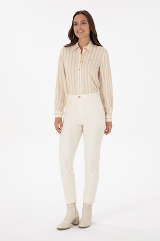 U.S. Polo Assn. Kadın Beyaz Carrot High Waist Kanvas Pantolon 50309266-VR256