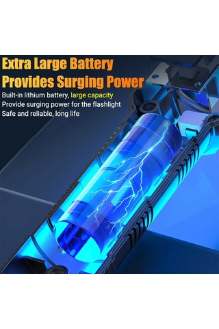 Süper Parlak Uzun Menzilli Led El Feneri Açık Su Geçirmez El Siyah