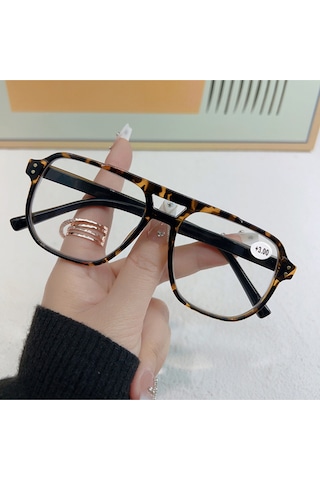 Nova Unisex Kemik Çerçeveli Mavı Işık Filtreli Okuma Gözlüğü Şık, Hafif Ve Konforlu Retro Tasarım Leopar