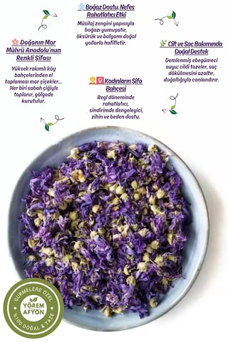 Yörem Afyon Aydın Yöresinden Kurutucu Ebegümeci Çiçek, Irbik, Kazankarası Malva Sylvestris 60gr.