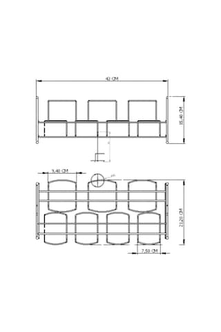 Edora Home 7 Bölmeli Turuncu Baharatlık Düzenleyici, Seramik Baharatlık- Metal Paslanmaz Turuncu