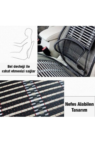 Oto Koltuk Minderi Bambu Bel Destekli Ergonomik Terletmez Üniversal Fa1-625 1 Adet