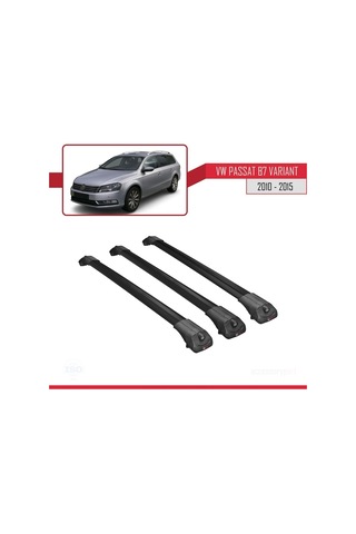 Volkswagen Passat B7 Varıant 2010-2015 Arası İle Uyumlu Ace-1 Ara Atkı Tavan Barı Siyah 3 Adet Bar