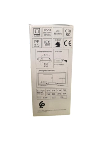 Philips 4,8w Led Spot 3000k Sarı Işık 350lümen Delik Çap 75-85mm 5li Paket Beyaz