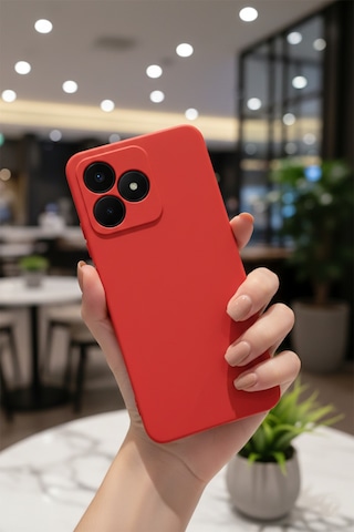 Realme C53 Uyumlu İçi Kadife Kamera Korumalı Renkli Silikon Kılıf