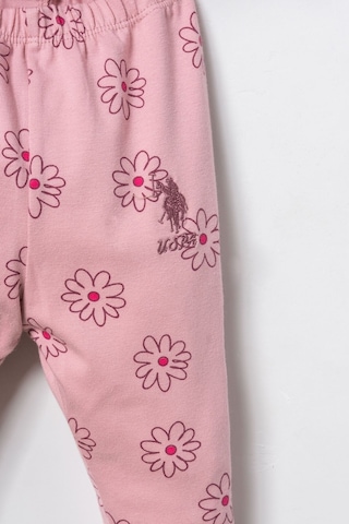 U.S. Polo Assn. Nakışlı Kız Bebek Pembe Uzun Kol Pijama Takım Usb3247-c-v1 Usb3247-c-v1