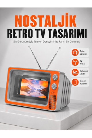 12 İnç Telefon Ekran Retro Tv Tasarımlı Hd Fresnel Lens Taşınabilir Mobil Ekran - Lisinya