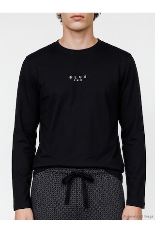 Lc Waikiki Lc Waıkıkı Siyah Standart Kalıp Baskılı Erkek Pijama Takım