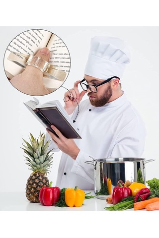 Adet Şeffaf Başparmak Halkası Ayraç Akrilik Kitap Sayfası Tutucu