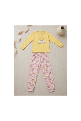 Uğur Bebe Kız Çocuk %100 Pamuk Sarı Renk Tweety Desenli Mevsimlik Pijama Takımı Sarı Sarı