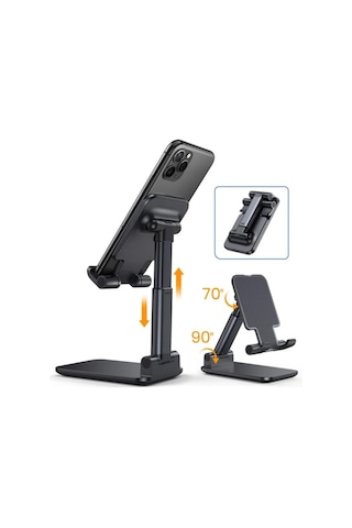 Katlanabilir Masaüstü Telefon Tutucu Stand Kahverengi