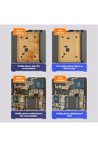 Xurunkeji Mechanıc Anakart Temizleme Fırçası Toz Temizleme Cep Telefonu Çipi Teneke Yapıştırıcı Çıkarma Çift Başlı Fırça