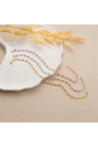 925 Ayar Gümüş Sıralı Zirkon Taşlı Tamtur Bileklik Altın