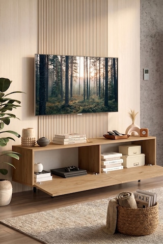 Yurudesign Ocean Tv Ünitesi Sehpası Metal Ayaklı 160cm Sepet On1-s