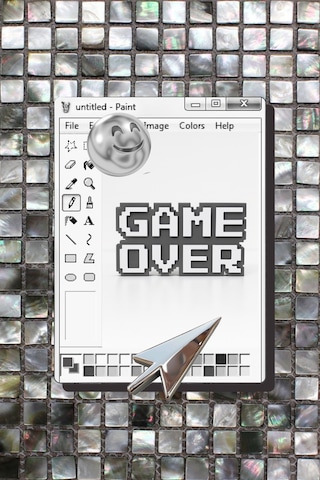 Retro Game Over Kabartmalı Dekoratif Obje - Gri Masaüstü Ve Duvar Süsü Hediye