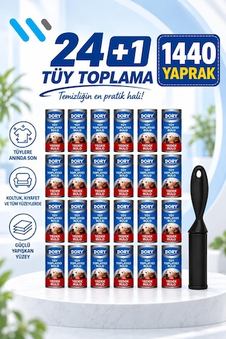 24 Lü Yedek Rulo + Tüy Toplayıcı Aparat Toplam 1440 Yaprak