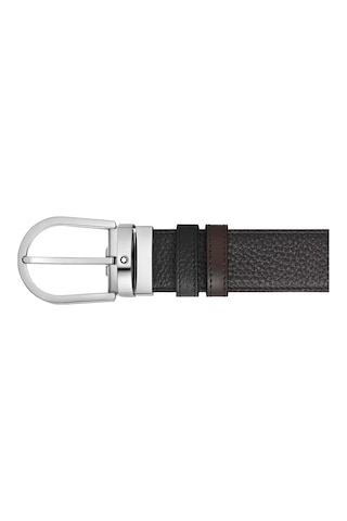 Montblanc At Nalı Tokalı 35 Mm Grain Deri Çift Taraflı Kemer 2221 Kahverengi