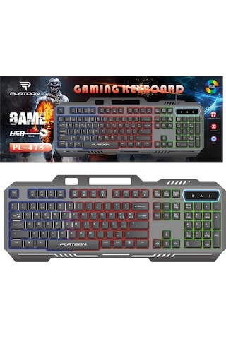 Platoon PL-478 Led Işıklı Metal Kasa Gaming Oyuncu Klavye