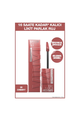 Maybelline New York Super Stay Vinyl Ink Kalıcı Likit Parlak Ruj 35 Cheeky