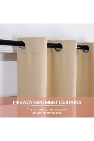 Vkemall Dayanıklı Su Geçirmez Poliester Perde, Tam Gizlilik Ve Güneş Engeli, Bahçe/ Havuz/ Veranda İçin, Tek Panel, 132x213 Cm