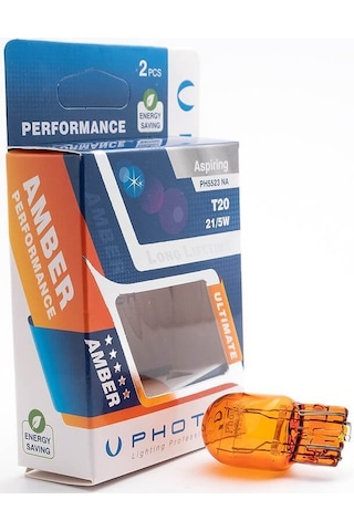 Photon T20 Turuncu Çift Duy 21 5W 12V Çift Devre N.Amber İki Adet