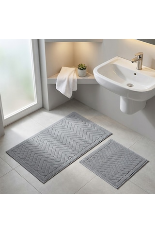 Elsim Home Zigzag Paspas Seti Gri