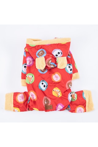 Pettrend Kırmızı Animals Büyük Köpek Mont Büyük Irk Yağmurluğu