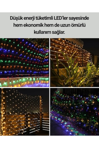 8 Modlu Led Işık Zinciri İç Mekan Dekoratif Aydınlatma Açık Mavi