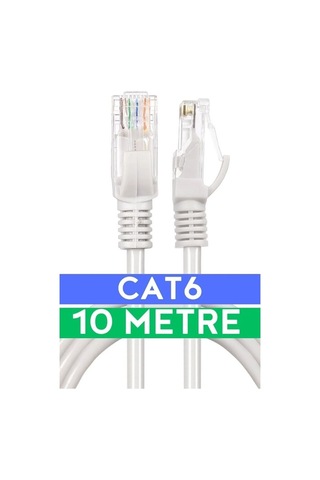 Cat6 10mt Lan Ethernet Kablosu Fabrikasyon Internet Kablo