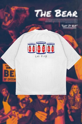 Tarzsokak Yes Chef Baskılı Oversize Unisex Pamuklu Nefes Alan Kalın Kumaşlı Beyaz