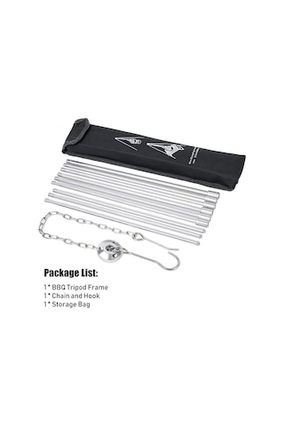 Jeemson Alüminyum Alloy Taşınabilir Kamp Mangal Tripodu - Yüksekliği Ayarlanabilir, Çadır Piknik Açık Hava Pişirme Gereci Çok Renkli