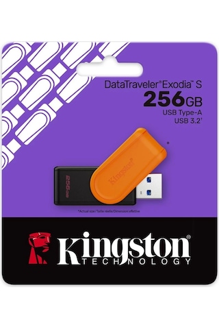Kingston Dtxs-256gb 256gb Portable Usb 3.2 Gen1 Datatraveler Exodias Black-orange Flash Bellek