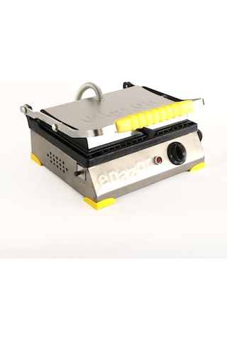 8 Dilim Elektrikli Saf Döküm Tost Makinesi Döküm 30x23 - İnoks - Sarı