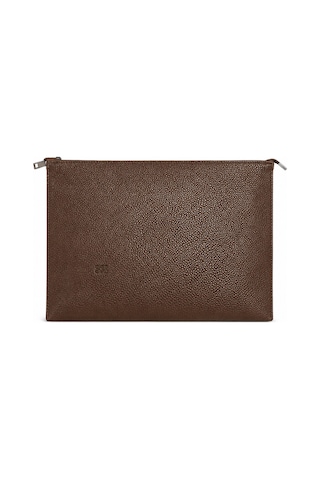 Zipcase 36x26 Cm Kalın Suni Deri Çift Dikişli Fermuarlı Laptop Ve Evrak Çantası Kahverengi Kahverengi