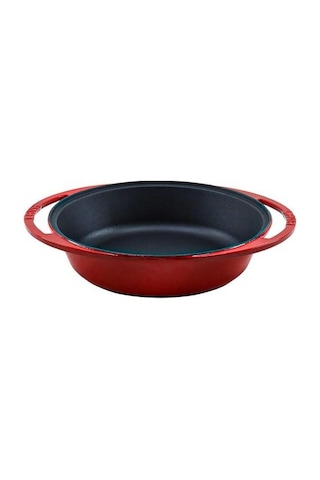 Lava Döküm Derin Kızartma Tavası Kulplu 27 CM Kırmızı
