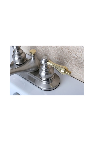 Kb609al Restorasyon 4 İnç Centerset Lavabo Bataryası, Fırçalanmış Nikel Ve Parlak Pirinç Genel