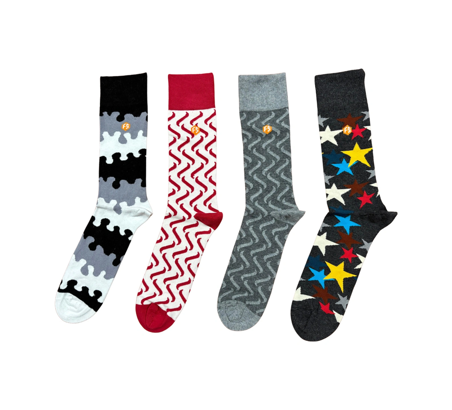 Erkek Renkli Desenli Pamuklu Günlük Çorap 11-13/1 Çok Renkli